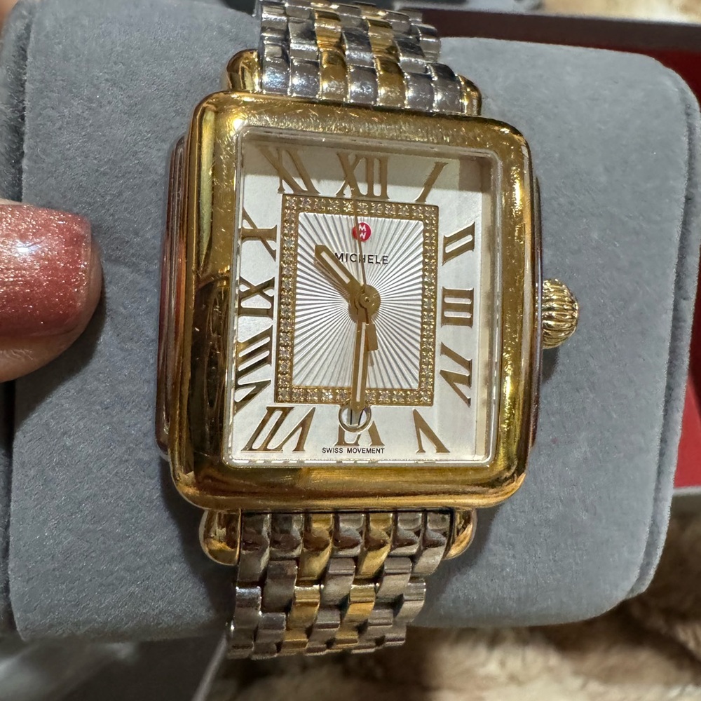 Michele Two-Tone Gold and Silver Watch - Picture 11 of 14